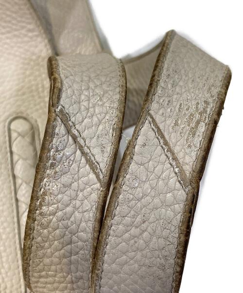 BOTTEGA VENETA（ボッテガベネタ）BOTTEGA VENETA (ボッテガベネタ) イントレチャートラインレザーハンドバッグ ベージュの古着・服飾アイテム
