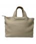 BOTTEGA VENETA（ボッテガベネタ）の古着「イントレチャートラインレザーハンドバッグ」｜ベージュ