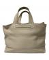 BOTTEGA VENETA (ボッテガベネタ) イントレチャートラインレザーハンドバッグ ベージュ：32000円