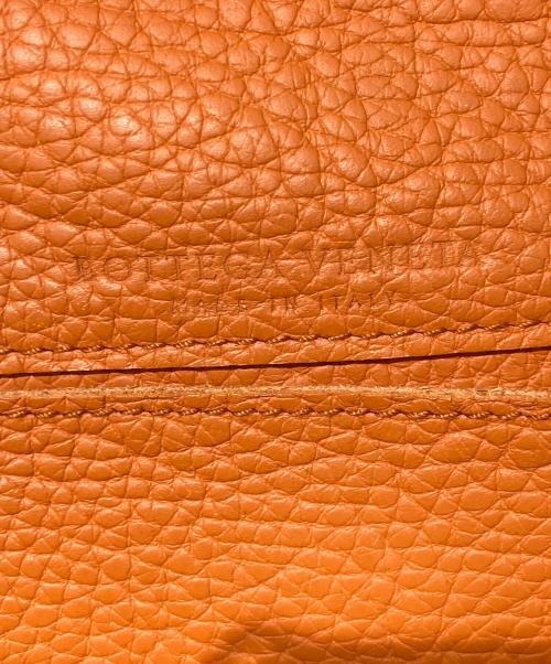 BOTTEGA VENETA（ボッテガベネタ）BOTTEGA VENETA (ボッテガベネタ) イントレチャートラインレザーハンドバッグ オレンジの古着・服飾アイテム