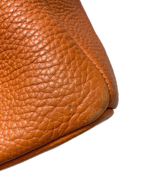 BOTTEGA VENETA（ボッテガベネタ）BOTTEGA VENETA (ボッテガベネタ) イントレチャートラインレザーハンドバッグ オレンジの古着・服飾アイテム