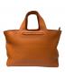 BOTTEGA VENETA (ボッテガベネタ) イントレチャートラインレザーハンドバッグ オレンジ：40000円