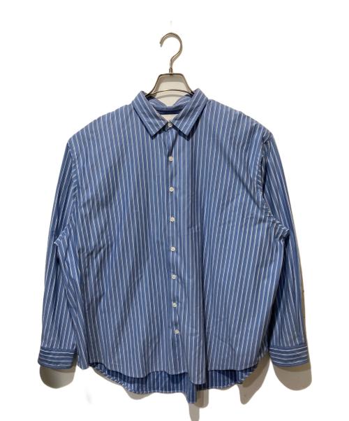 KANEMASA PHIL.（カネマサフィル）KANEMASA PHIL. (カネマサフィル) THICK AND THIN STRIPE ROYAL OX DRESS KNIT SHIRT ブルー サイズ:2の古着・服飾アイテム