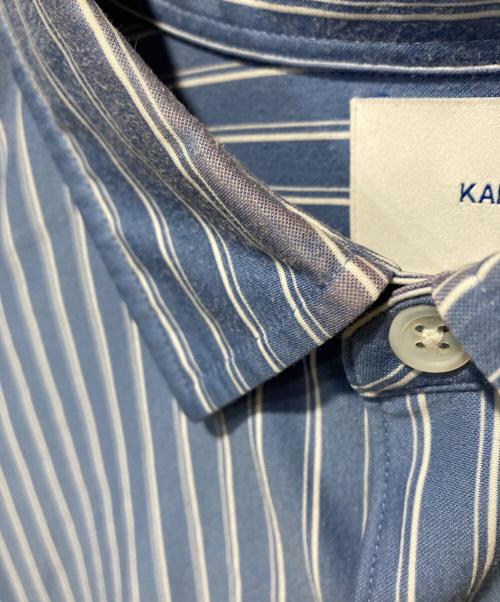 KANEMASA PHIL.（カネマサフィル）KANEMASA PHIL. (カネマサフィル) THICK AND THIN STRIPE ROYAL OX DRESS KNIT SHIRT ブルー サイズ:2の古着・服飾アイテム