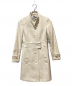 BURBERRY BLUE LABELバーバリー ブルー レーベル）の古着「アンゴラ・カシミヤ混スタンドカラーコート」｜アイボリー