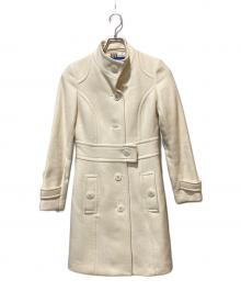 BURBERRY BLUE LABEL（バーバリー ブルー レーベル）の古着「アンゴラ・カシミヤ混スタンドカラーコート」｜アイボリー