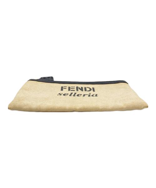 FENDI selleria（フェンディ セレリア）FENDI selleria (フェンディ セレリア) キャンバスポーチ ベージュの古着・服飾アイテム