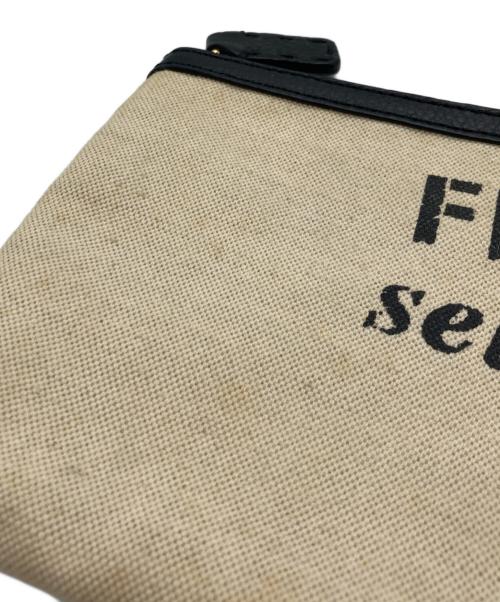 FENDI selleria（フェンディ セレリア）FENDI selleria (フェンディ セレリア) キャンバスポーチ ベージュの古着・服飾アイテム