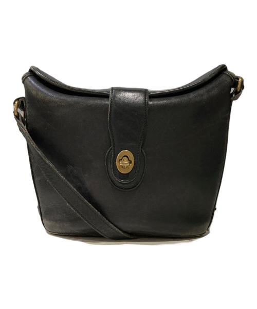 COACH（コーチ）COACH (コーチ) レザーショルダーバッグ ブラックの古着・服飾アイテム