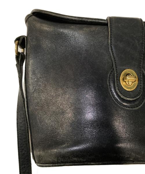 COACH（コーチ）COACH (コーチ) レザーショルダーバッグ ブラックの古着・服飾アイテム