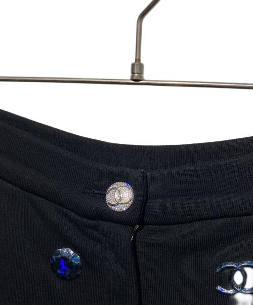 CHANEL（シャネル）CHANEL (シャネル) ラインストーンスウェットパンツ ブラック サイズ:36の古着・服飾アイテム
