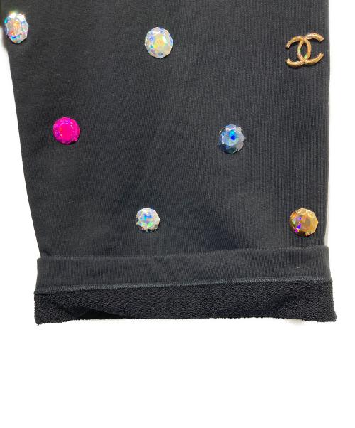 CHANEL（シャネル）CHANEL (シャネル) ラインストーンスウェットパンツ ブラック サイズ:36の古着・服飾アイテム