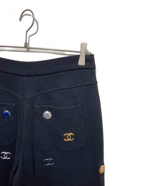 CHANEL（シャネル）CHANEL (シャネル) ラインストーンスウェットパンツ ブラック サイズ:36の古着・服飾アイテム