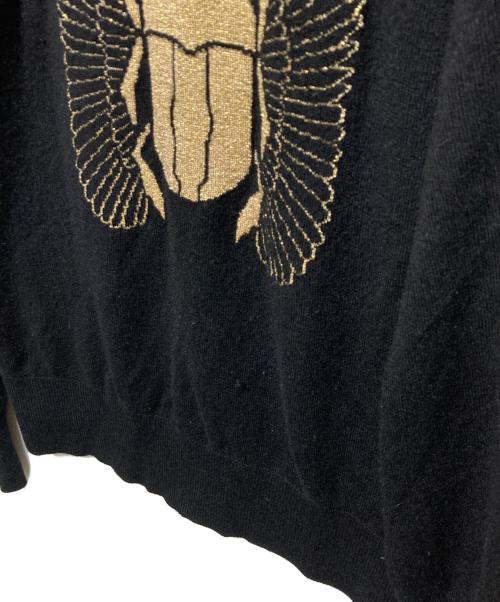 CHANEL（シャネル）CHANEL (シャネル) ラメプリントカシミヤニット ブラック×ゴールド サイズ:36の古着・服飾アイテム
