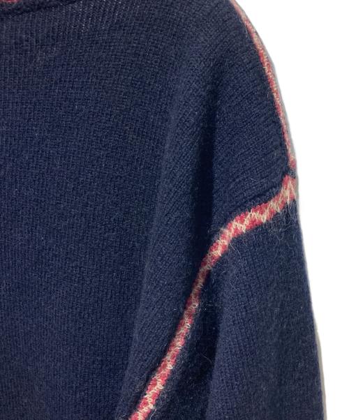 CHANEL（シャネル）CHANEL (シャネル) ココマークカシミヤモヘア混Vネックニット ネイビー サイズ:40の古着・服飾アイテム
