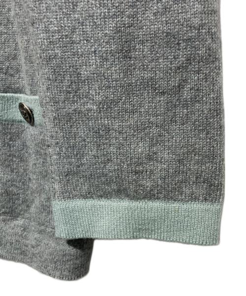 CHANEL（シャネル）CHANEL (シャネル) ココボタン チェーンロープデザインカシミヤ カーディガン グレー サイズ:34の古着・服飾アイテム