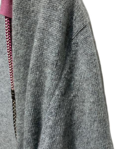 CHANEL（シャネル）CHANEL (シャネル) ココボタン チェーンロープデザインカシミヤ カーディガン グレー サイズ:34の古着・服飾アイテム