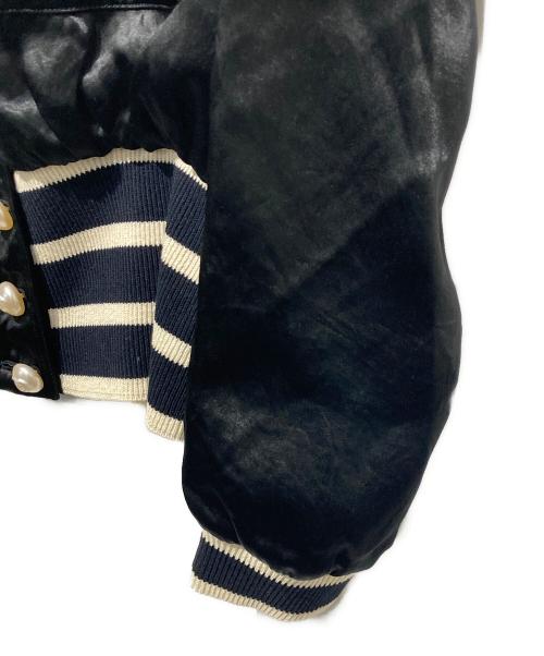 CHANEL（シャネル）CHANEL (シャネル) パールココボタン シルクサテンブルゾン ブラック サイズ:36の古着・服飾アイテム