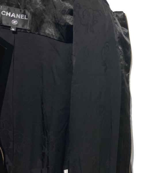 CHANEL（シャネル）CHANEL (シャネル) パールココボタン シルクサテンブルゾン ブラック サイズ:36の古着・服飾アイテム