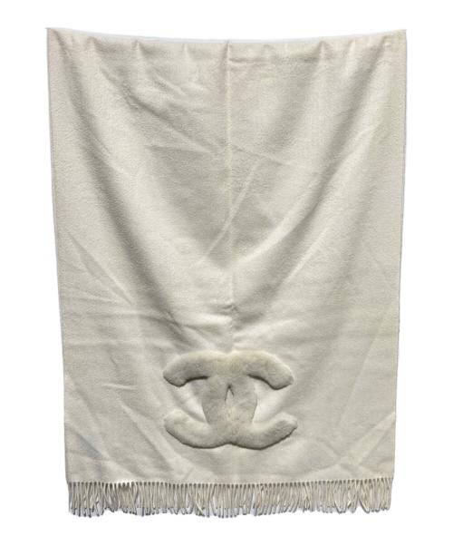 CHANEL（シャネル）CHANEL (シャネル) ココマークカシミヤ大判ストール ホワイトの古着・服飾アイテム