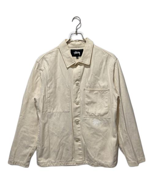stussy（ステューシー）stussy (ステューシー) Canvas Shop カバーオールジャケット ベージュ サイズ:Mの古着・服飾アイテム