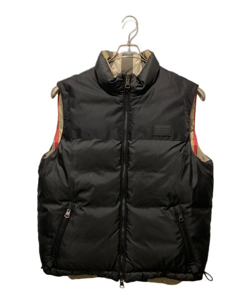 BURBERRY（バーバリー）BURBERRY (バーバリー) Reversible Check Nylon Puffer Gilet/ノバチェックダウンベスト ブラック サイズ:Lの古着・服飾アイテム