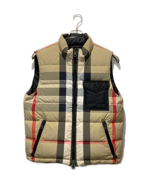BURBERRY（バーバリー）BURBERRY (バーバリー) Reversible Check Nylon Puffer Gilet/ノバチェックダウンベスト ブラック サイズ:Lの古着・服飾アイテム