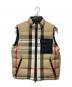 中古・古着 BURBERRY (バーバリー) Reversible Check Nylon Puffer Gilet/ノバチェックダウンベスト ブラック サイズ:L：60000円