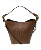 LAUREN RALPH LAURENローレン ラルフ ローレン）の古着「leather medium witley bucket bag」｜ブラウン