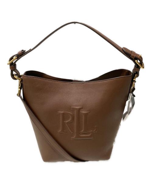 LAUREN RALPH LAUREN（ローレン ラルフ ローレン）LAUREN RALPH LAUREN (ローレン ラルフ ローレン) leather medium witley bucket bag ブラウンの古着・服飾アイテム