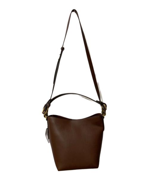 LAUREN RALPH LAUREN（ローレン ラルフ ローレン）LAUREN RALPH LAUREN (ローレン ラルフ ローレン) leather medium witley bucket bag ブラウンの古着・服飾アイテム