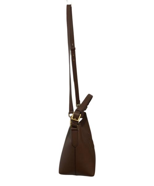 LAUREN RALPH LAUREN（ローレン ラルフ ローレン）LAUREN RALPH LAUREN (ローレン ラルフ ローレン) leather medium witley bucket bag ブラウンの古着・服飾アイテム
