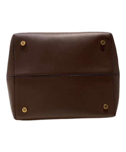 LAUREN RALPH LAUREN（ローレン ラルフ ローレン）LAUREN RALPH LAUREN (ローレン ラルフ ローレン) leather medium witley bucket bag ブラウンの古着・服飾アイテム