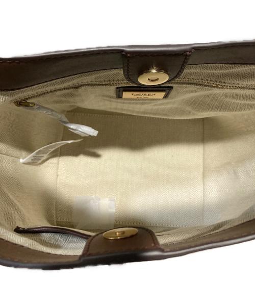 LAUREN RALPH LAUREN（ローレン ラルフ ローレン）LAUREN RALPH LAUREN (ローレン ラルフ ローレン) leather medium witley bucket bag ブラウンの古着・服飾アイテム