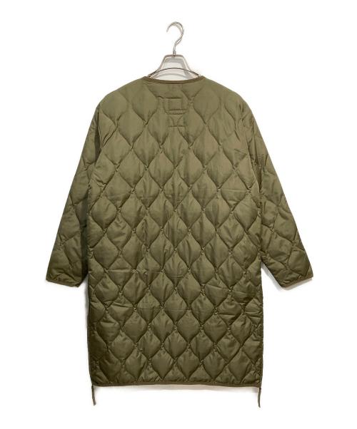 TAION（タイオン）TAION (タイオン) クルーネック ダウンコート カーキ サイズ:Lの古着・服飾アイテム