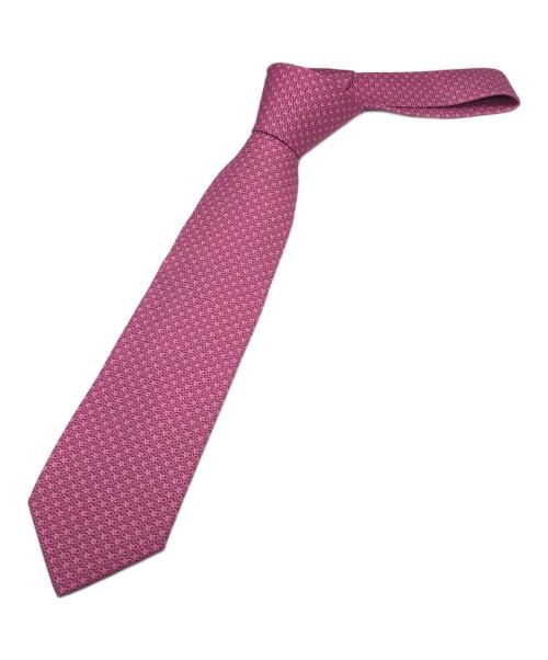 HERMES（エルメス）HERMES (エルメス) 総柄シルクネクタイ ピンク サイズ:　の古着・服飾アイテム