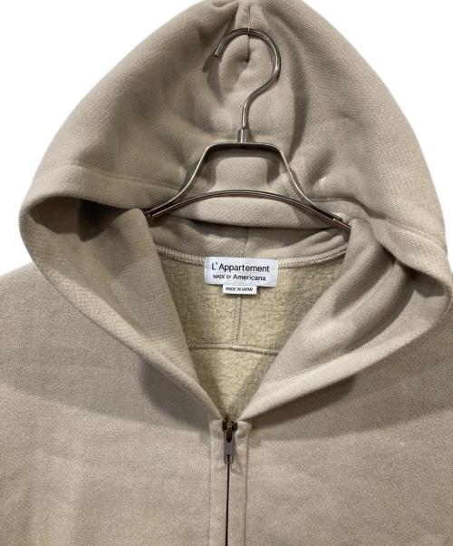 L'appartement（アパルトモン）L'appartement (アパルトモン) Americana (アメリカーナ) AMERICANA WIDE FULLZIP HOODIE ベージュ サイズ:ＦＲＥＥの古着・服飾アイテム