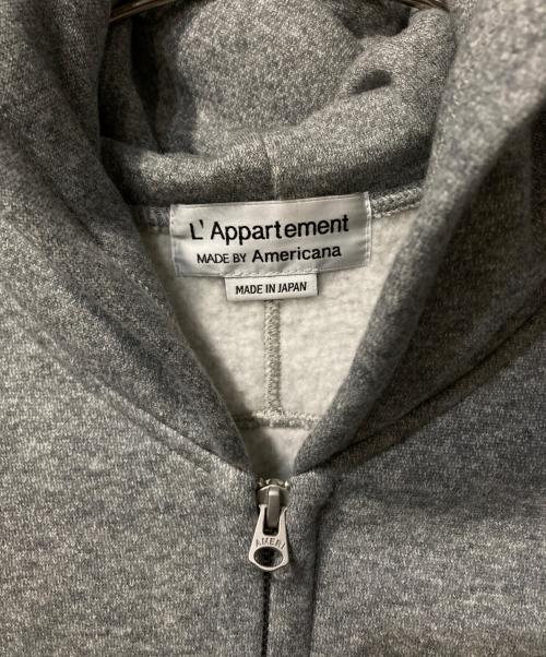 L'appartement（アパルトモン）L'Appartement (アパルトモン) Americana (アメリカーナ) AMERICANA WIDE FULLZIP HOODIE グレー サイズ:ＦＲＥＥの古着・服飾アイテム