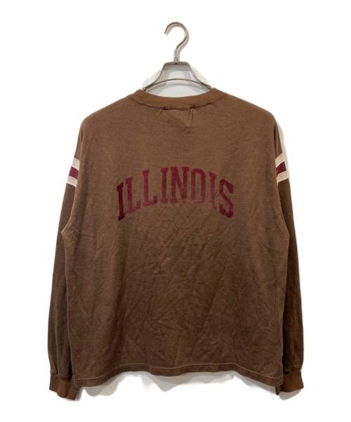 REMI RELIEF（レミレリーフ）REMI RELIEF (レミレリーフ) FOOTBALL LONG SLEEVE T-SHIRTS ブラウン サイズ:Mの古着・服飾アイテム