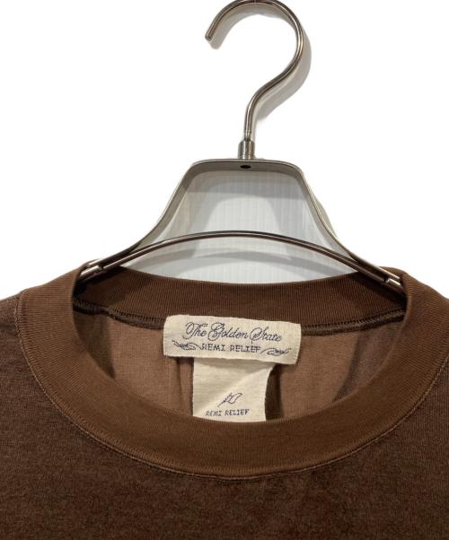 REMI RELIEF（レミレリーフ）REMI RELIEF (レミレリーフ) FOOTBALL LONG SLEEVE T-SHIRTS ブラウン サイズ:Mの古着・服飾アイテム