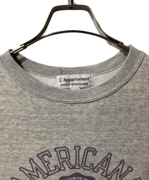 L'appartement（アパルトモン）L'appartement (アパルトモン) Americana (アメリカーナ) College C/N Sweat グレー サイズ:freeの古着・服飾アイテム
