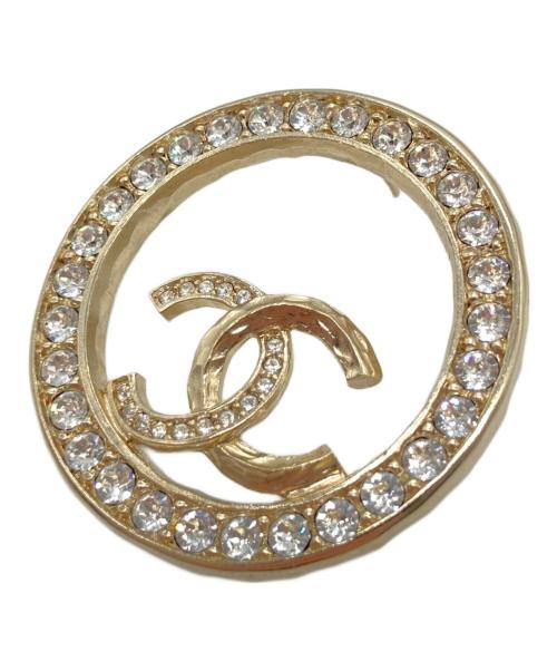 CHANEL（シャネル）CHANEL (シャネル) ラインストーンココマークピアス ゴールドの古着・服飾アイテム