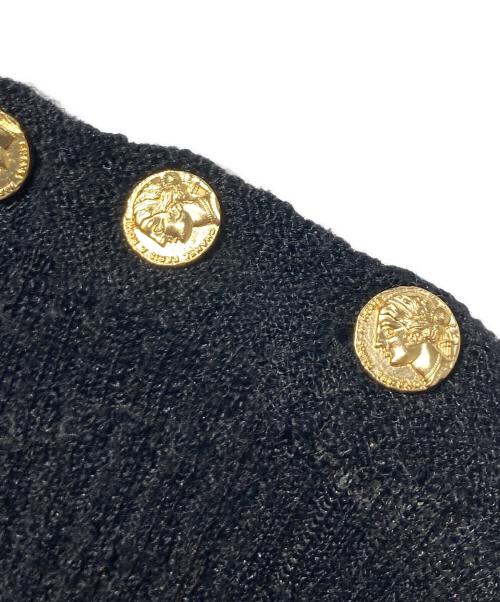 CHANEL（シャネル）CHANEL (シャネル) 金ボタンハイネックリブニット ブラック サイズ:38の古着・服飾アイテム