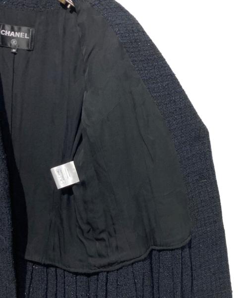 CHANEL（シャネル）CHANEL (シャネル) ツイードダブルコート ブラック サイズ:38の古着・服飾アイテム