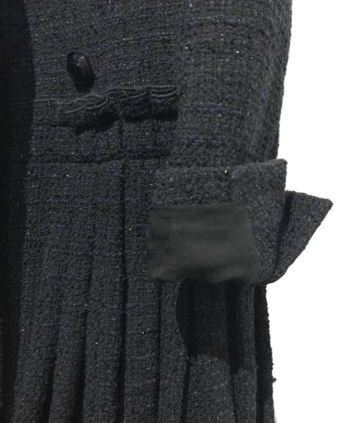CHANEL（シャネル）CHANEL (シャネル) ツイードダブルコート ブラック サイズ:38の古着・服飾アイテム