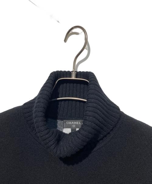 CHANEL（シャネル）CHANEL (シャネル) ココマークボタンカシミヤタートルニットベスト ブラック サイズ:Mの古着・服飾アイテム