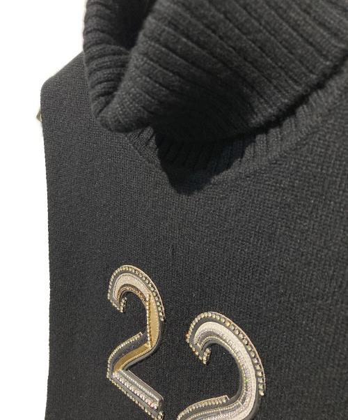 CHANEL（シャネル）CHANEL (シャネル) ココマークボタンカシミヤタートルニットベスト ブラック サイズ:Mの古着・服飾アイテム