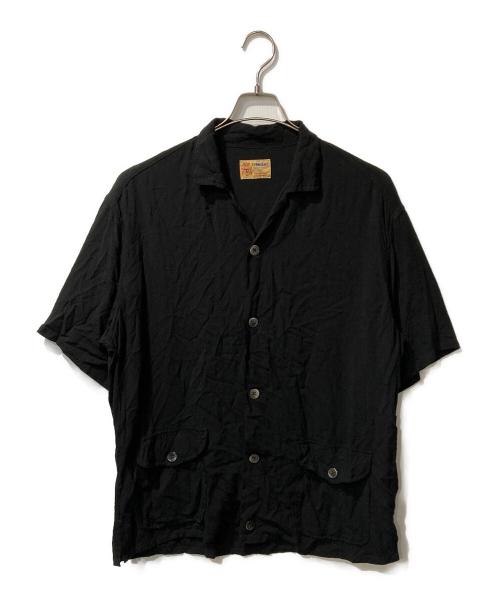TOWN CRAFT（タウンクラフト）TOWN CRAFT (タウンクラフト) レーヨンオープンカラーシャツ ブラック サイズ:Lの古着・服飾アイテム