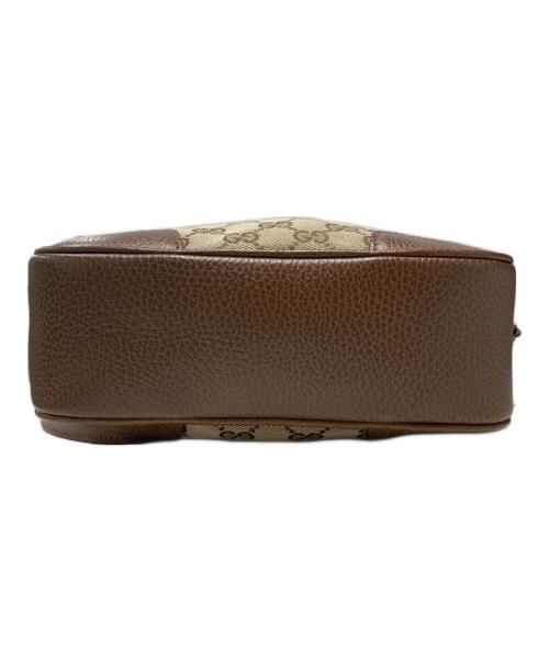 GUCCI（グッチ）GUCCI (グッチ) GGキャンバスレザーショルダーバッグ ベージュの古着・服飾アイテム