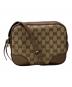 GUCCI（グッチ）の古着「GGキャンバスレザーショルダーバッグ」｜ベージュ